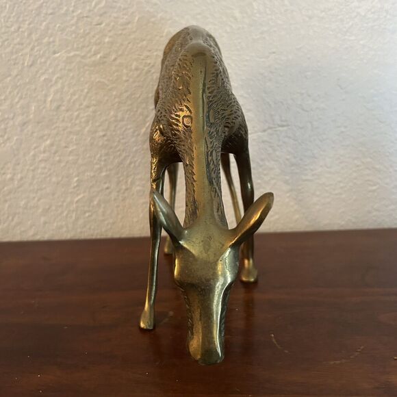 Vintage Brass Spotted Doe Deer Mid Century Modern MCM Decor Heavy 8”x 8” - Picture 2 of 8